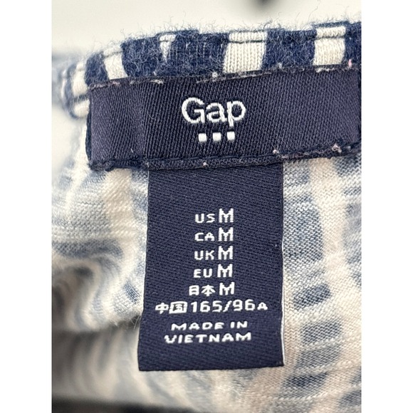 Gap Outlet Womens Medium Blue White Geometric Diamond Print V-Neck Maxi Dress - Picture 5 of 7